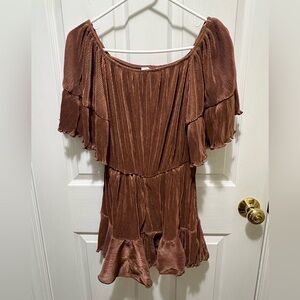 Brown Dress Day Romper